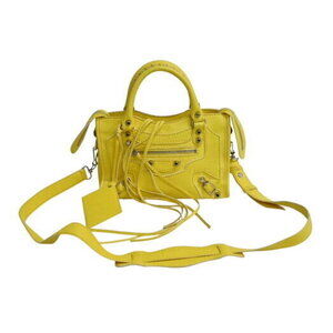 BALENCIAGA City Shoulder Bag Yellow Leather